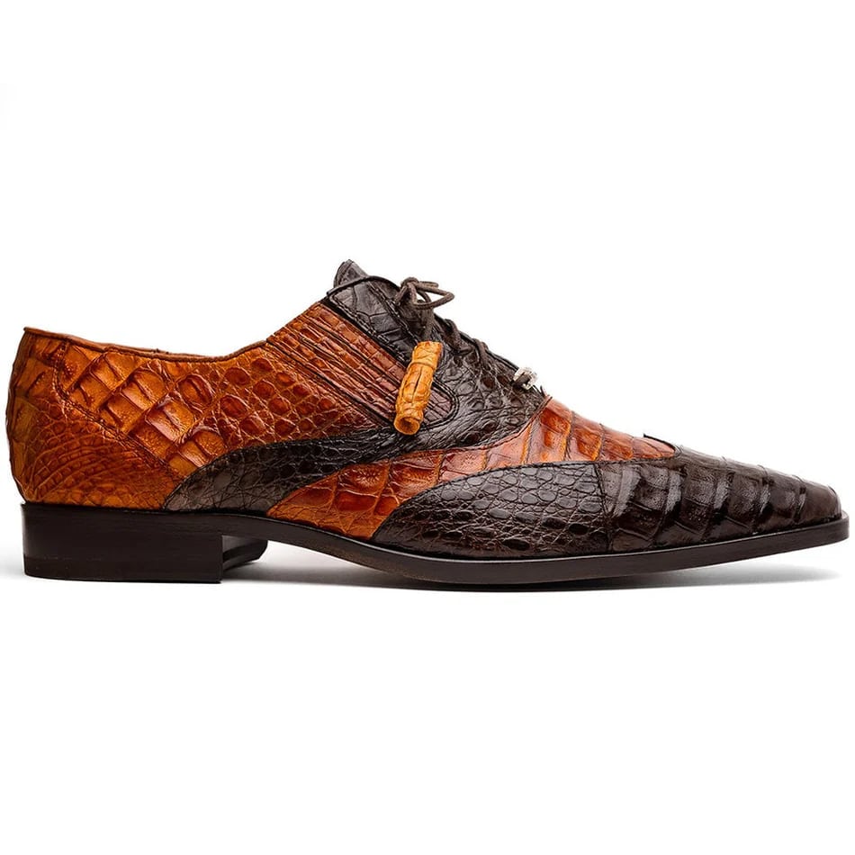 Marco Di Milano Luciano Men's Shoes Exotic Crocodile Classic Wingtip Dress Derby Oxfords - 6