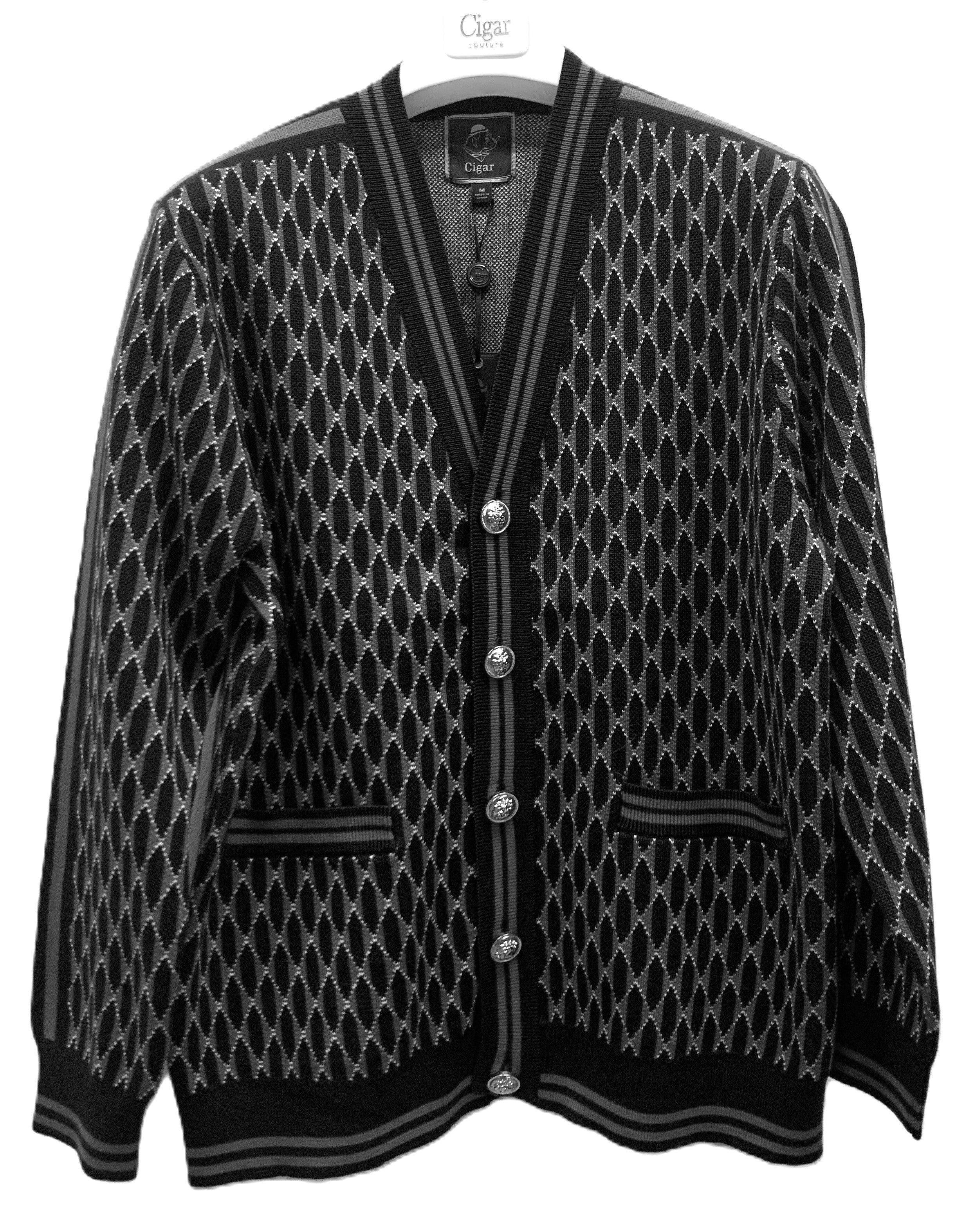 Cigar Couture Cardigan Sweater - GRAY - M