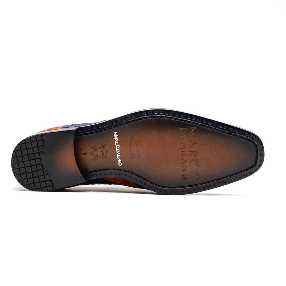 Marco Di Milano Luciano Men's Shoes Exotic Crocodile Classic Wingtip Dress Derby Oxfords - 8