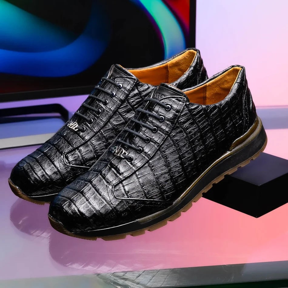 Marco Di Milano Alonzo Men's Shoes Genuine Caiman Crocodile Casual Sneakers - 8