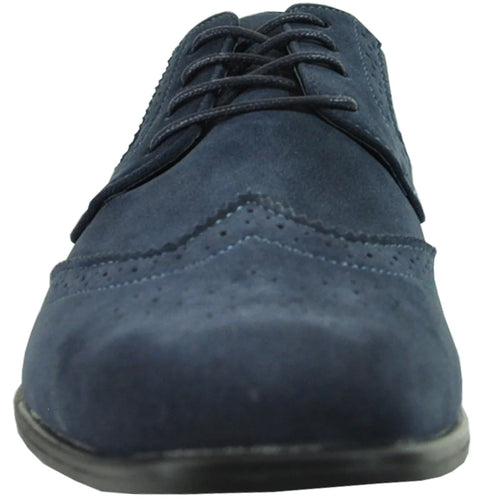 Navy  Vegan Suede Wingtip Dress Shoe for Men - Wedding & Prom 2026