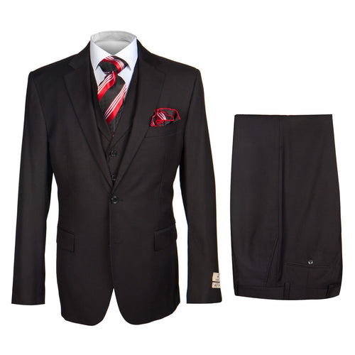 Black 3-Piece Suit for Men â€“ Rossi Man CYRUS RM101 with Classic Styling