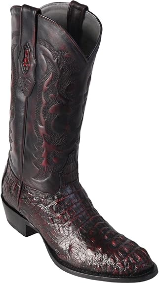 Los Altos Boots Mens Caiman Hornback Round Toe Western Cowboy Boot - 6