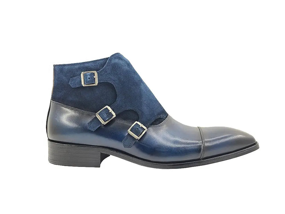 Carrucci Calf & Suede Three Buckles Monk Chukka Boot - 9.5