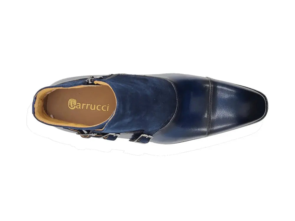 Carrucci Calf & Suede Three Buckles Monk Chukka Boot - 9.5