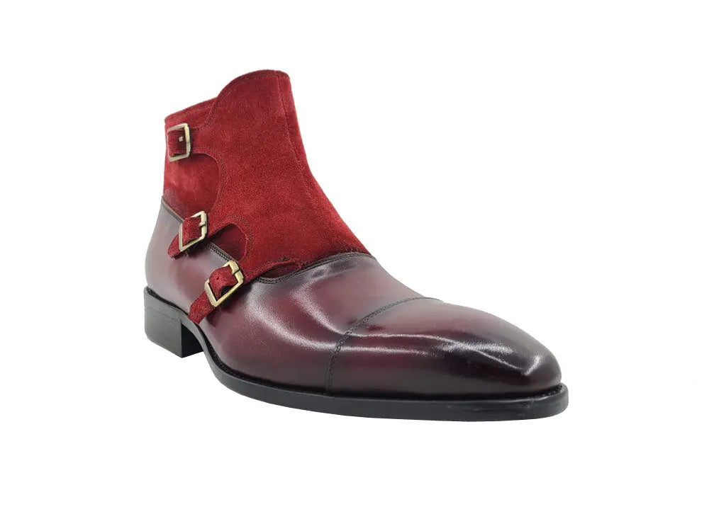 Carrucci Calf & Suede Three Buckles Monk Chukka Boot - 9.5