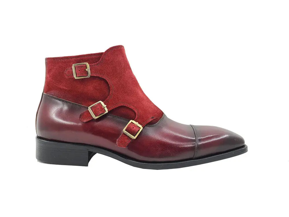 Carrucci Calf & Suede Three Buckles Monk Chukka Boot - 9.5