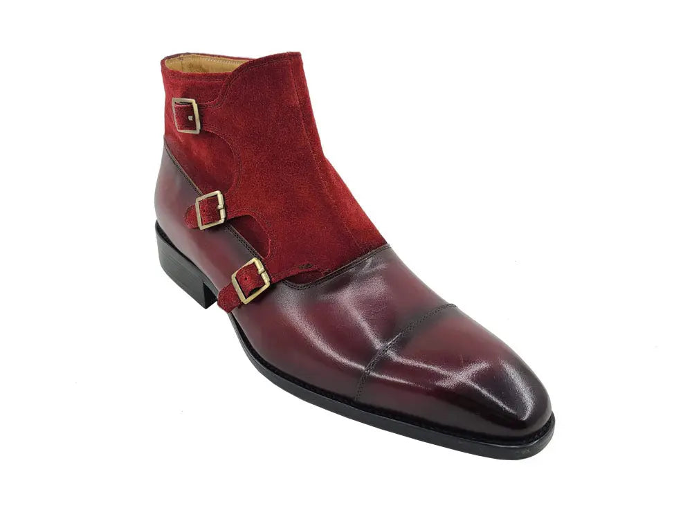 Carrucci Calf & Suede Three Buckles Monk Chukka Boot - 9.5