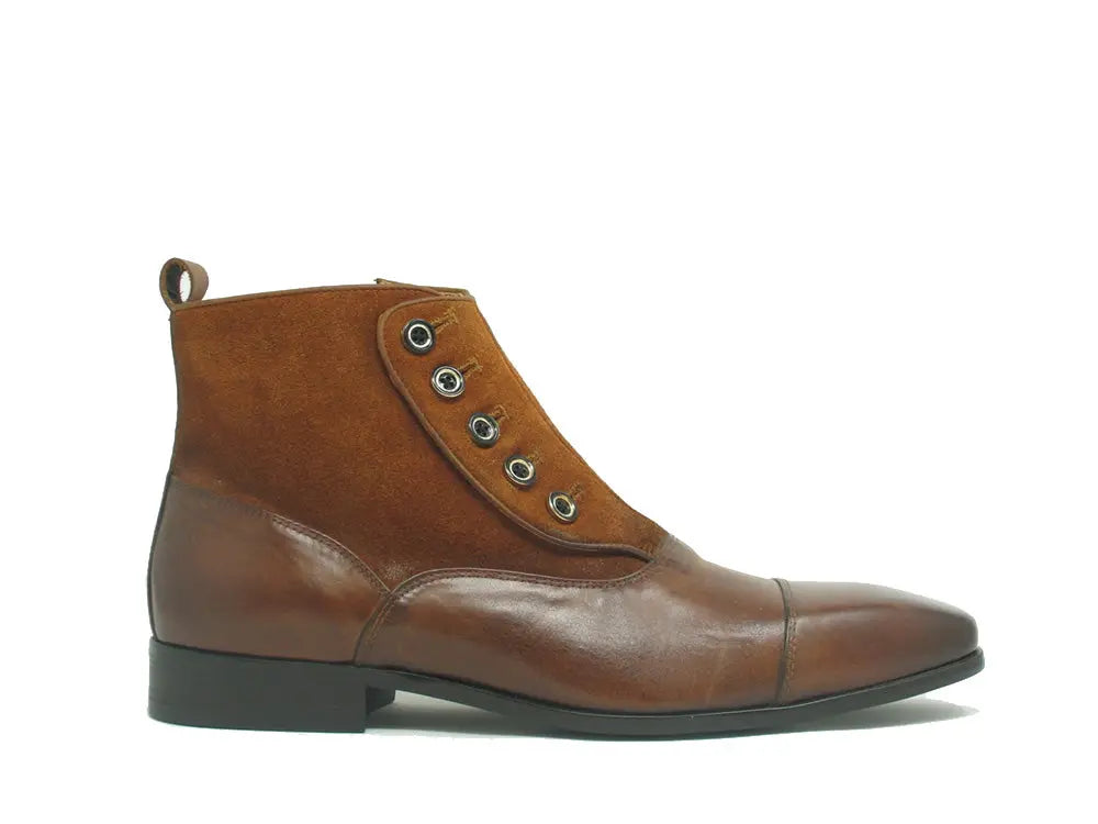 Calfskin Button Up Slip-On Boot - 7.5