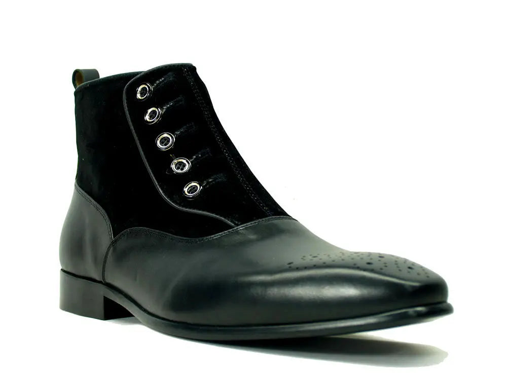 Calfskin Button Up Slip-On Boot - 7.5