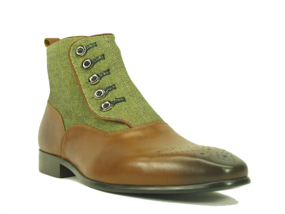 Calfskin Button Up Slip-On Boot - 7.5