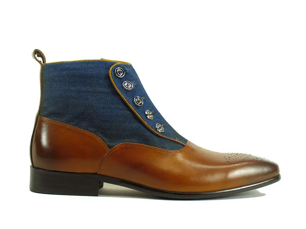 Calfskin Button Up Slip-On Boot - 7.5