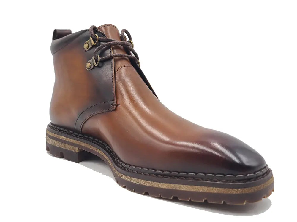 Carrucci Calfskin Chukka Boot with Lug Sole - 9.5