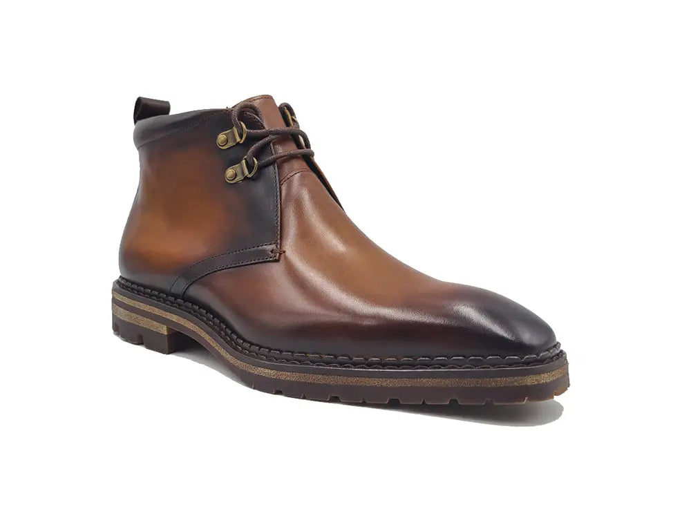 Carrucci Calfskin Chukka Boot with Lug Sole - 9.5