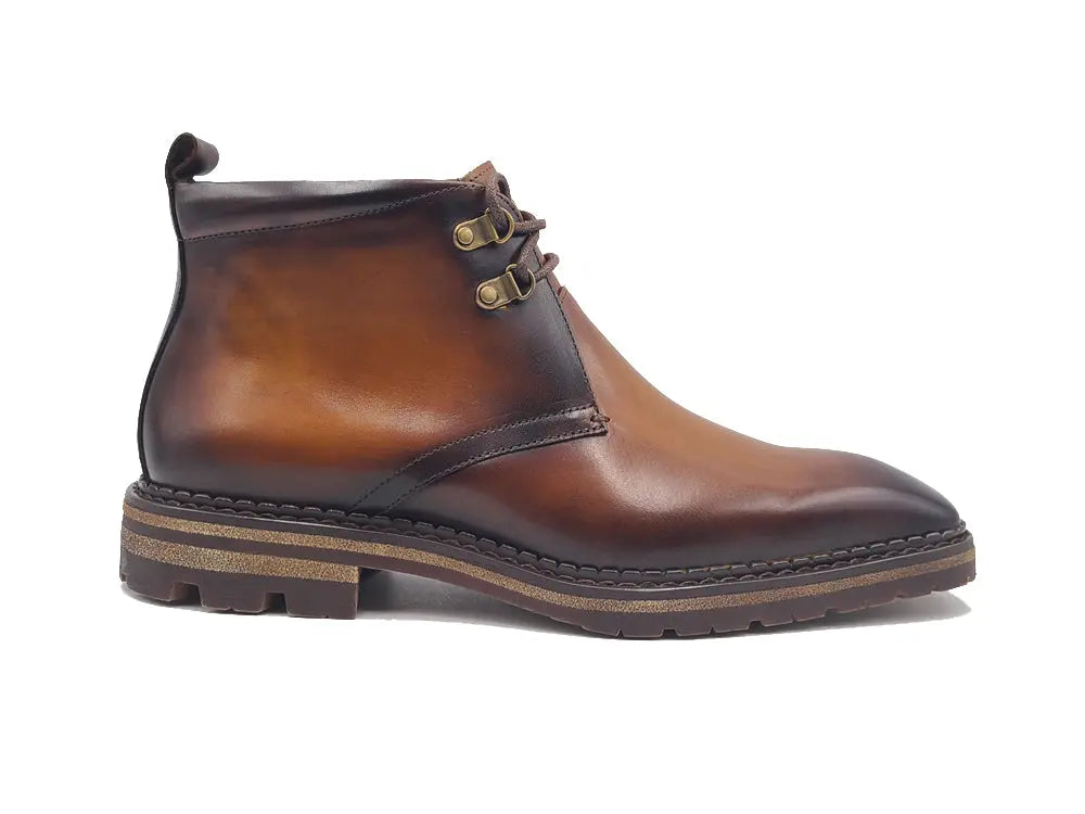 Calfskin Chukka Boot with Lug Sole - 7.5