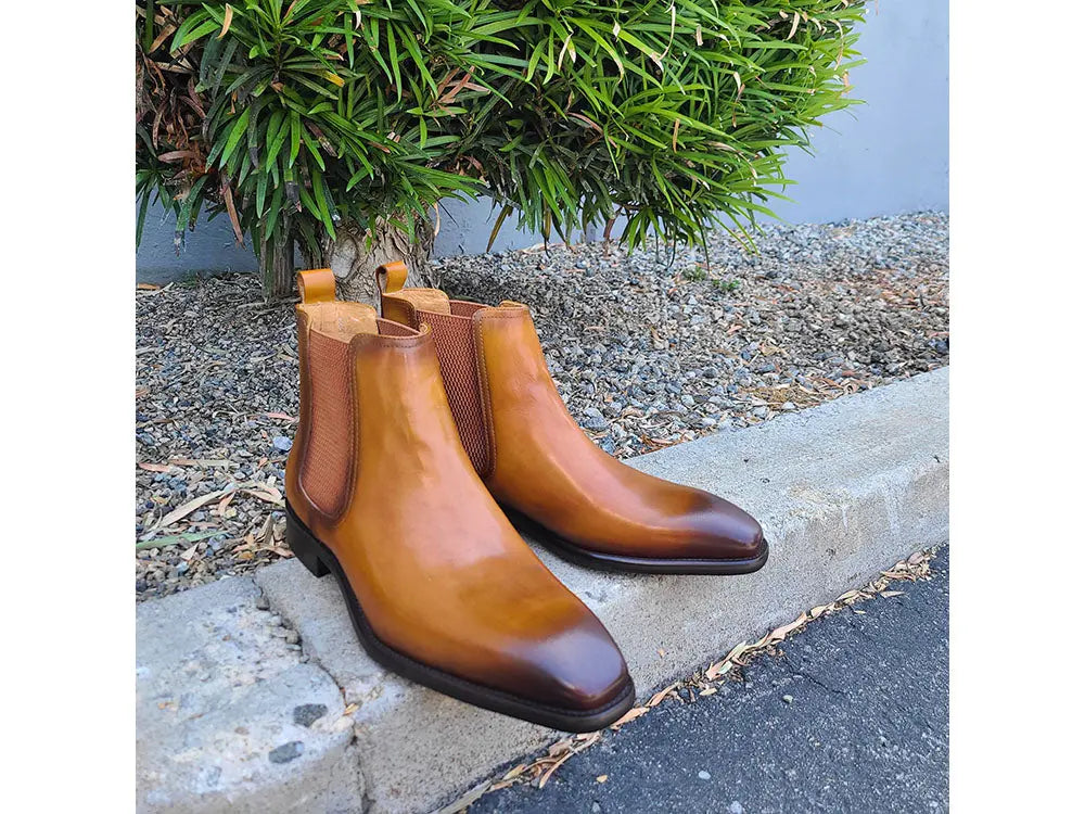 Calfskin Leather Chelsea Boot-New Designer Collection - 7.5