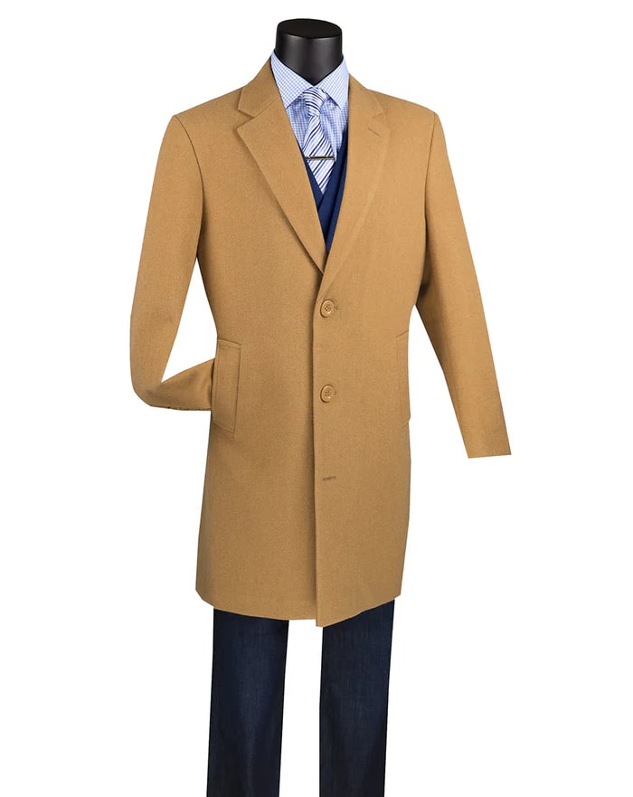 Wool & Cashmere Regular Fit Camel Top Coat