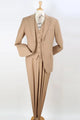 Cheap Priced Suit  - Mens Two Button Classic Fit Vested Camel Suit