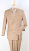 Cheap Priced Suit - Mens Classic Double Breasted Luxury Wool Feel - Designer Brand Camel Suit