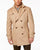 Camel Double-Breasted Wool-Blend Peacoat with Knit Bib