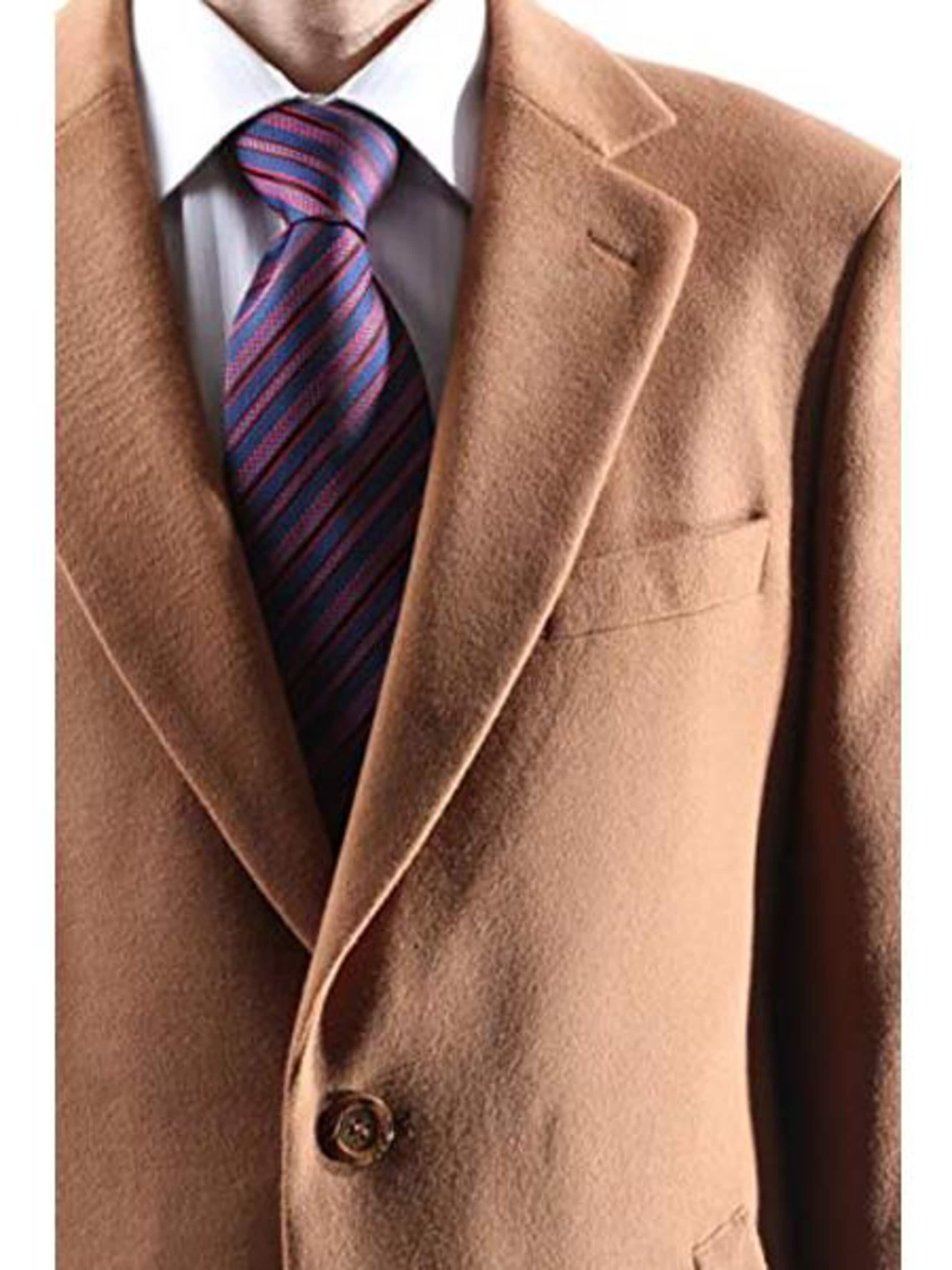 men's Caravelli Camel Long Dress Topcoat - Winter coat Two Button 3/4 Length men's Car Coat