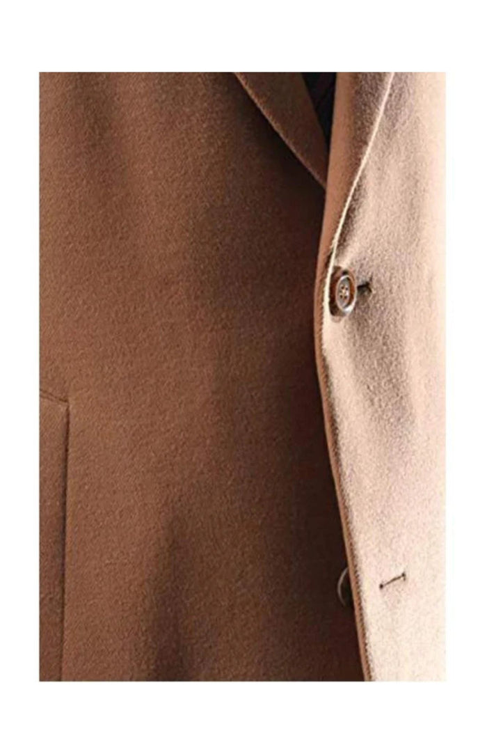 men's Caravelli Camel Long Dress Topcoat - Winter coat Two Button 3/4 Length men's Car Coat