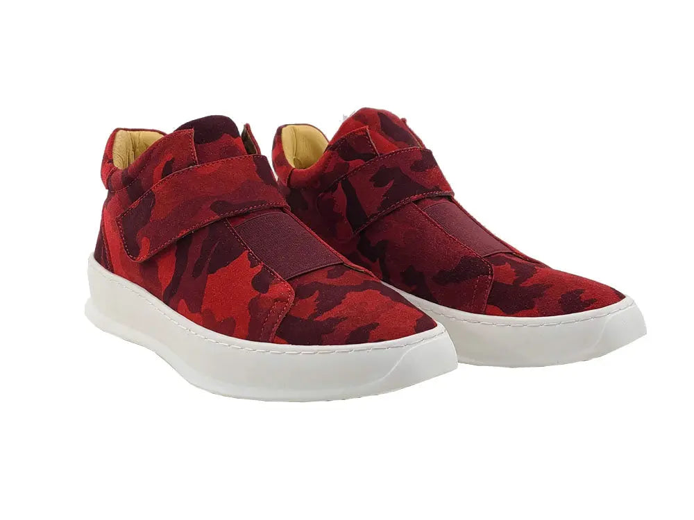 Camouflage Printed Suede Sneakers - 7.5