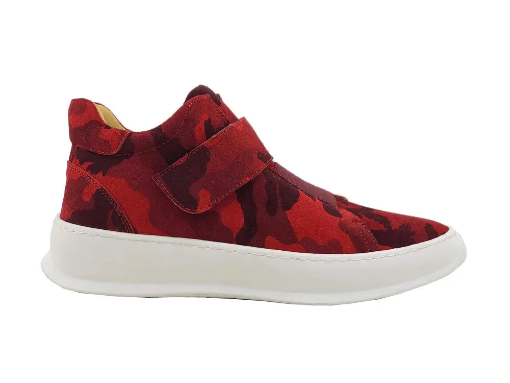 Camouflage Printed Suede Sneakers - 7.5