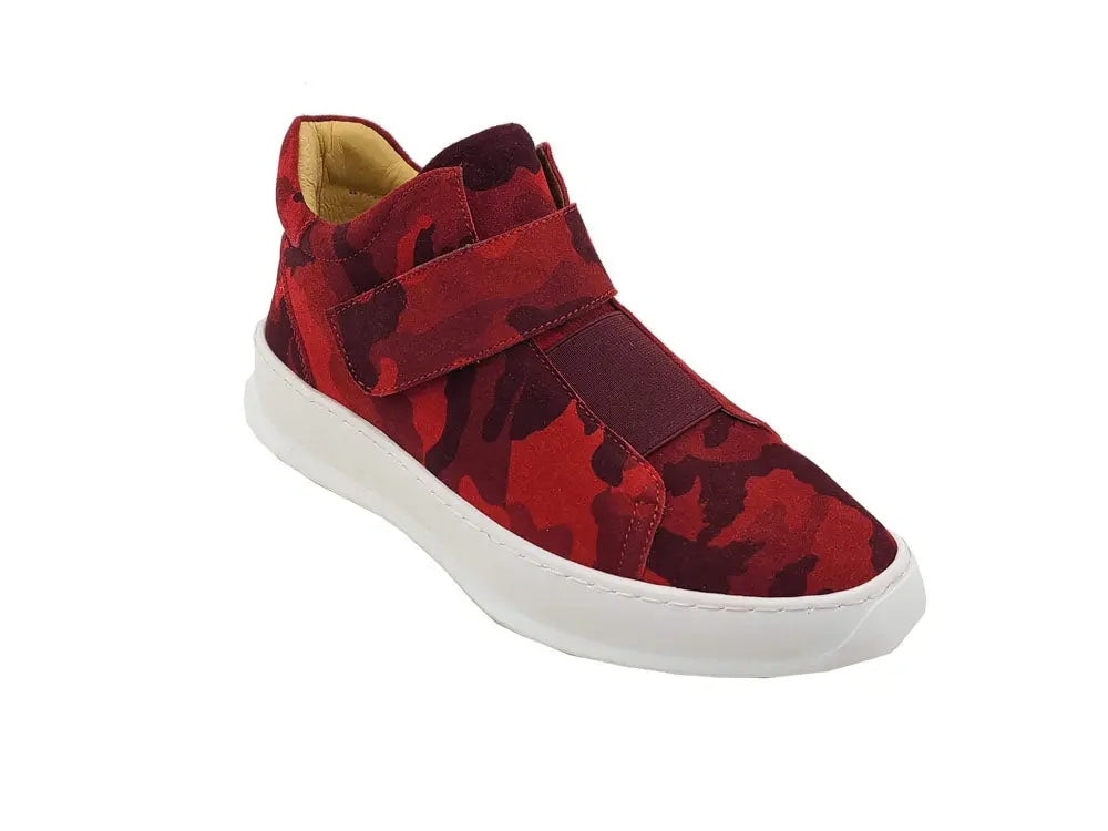 Camouflage Printed Suede Sneakers - 7.5