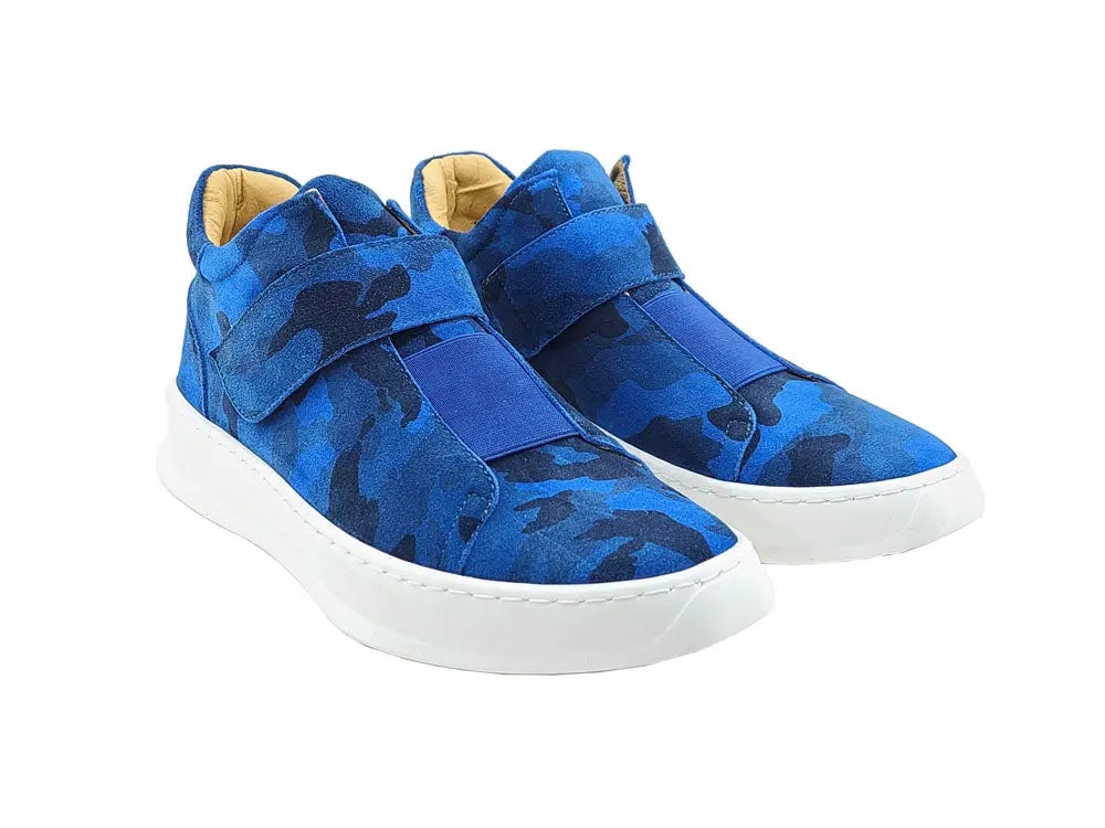 Camouflage Printed Suede Sneakers - 7.5
