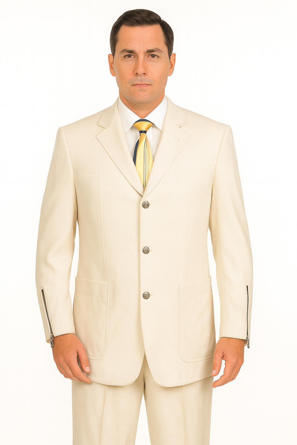 Canto Men's 2-Piece Velvet Corduroy Suit Fashionable Men's Clothing - 38 Short Jacket+32 Waist Adjustable 28to34)(Height: 5 4 to5 7 )(Neck  15-16.5)S-M)