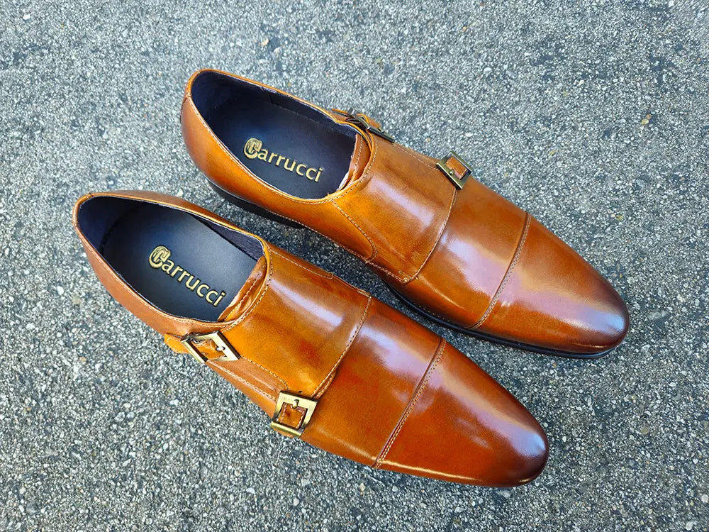 Carrucci Cap Toe Double Monk Strap Shoe - 8