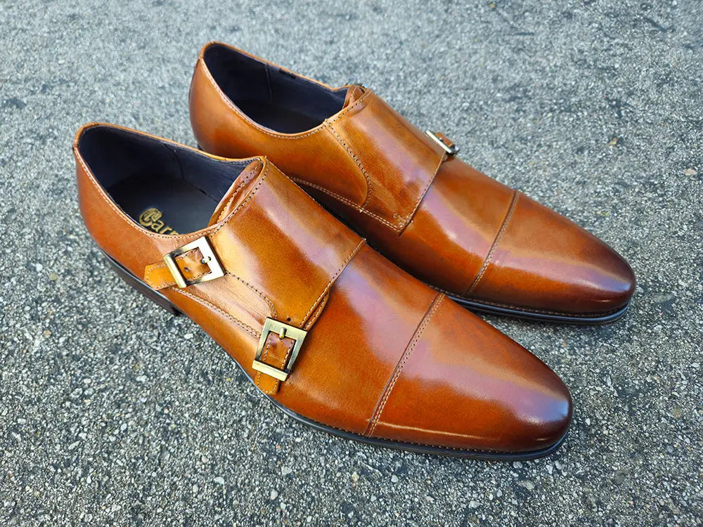 Carrucci Cap Toe Double Monk Strap Shoe - 8