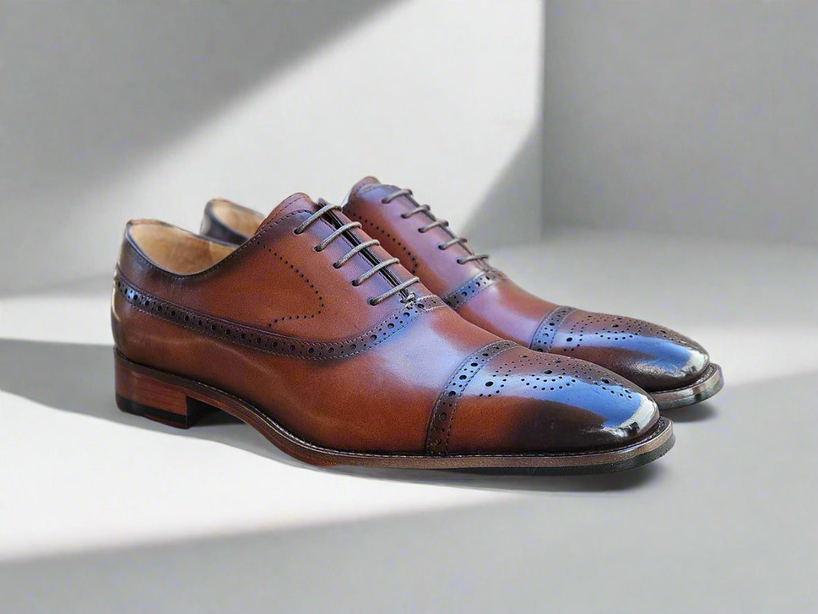 Cap Toe Lace-up in Leather Sole - 8