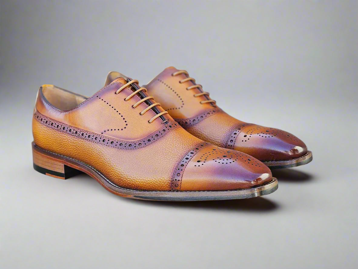 Cap Toe Oxford Leather Sole - 8.5