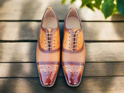 Carrucci Cap Toe Oxford Leather Sole