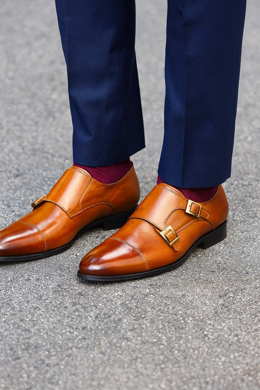 Carrucci Cap Toe Double Monk Strap Shoe - 8