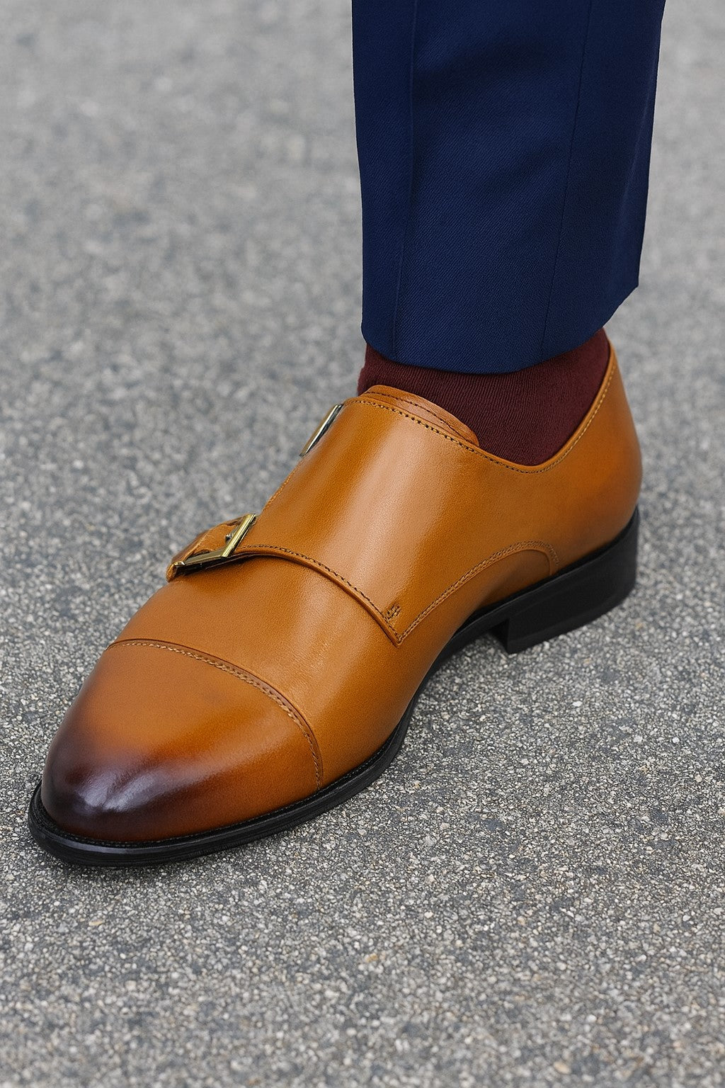 Carrucci Cap Toe Double Monk Strap Shoe - 8