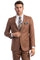 Cheap Priced Suit - Men's Basic 2 Button Slim Fit Wedding Cognac Suit