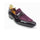 Mens Carrucci Patent Leather & Suede Dress Shoe Loafer in Burgundy
