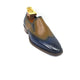 Mens Two Tone Leather Loafer Dress Shoe in Blue & Tan