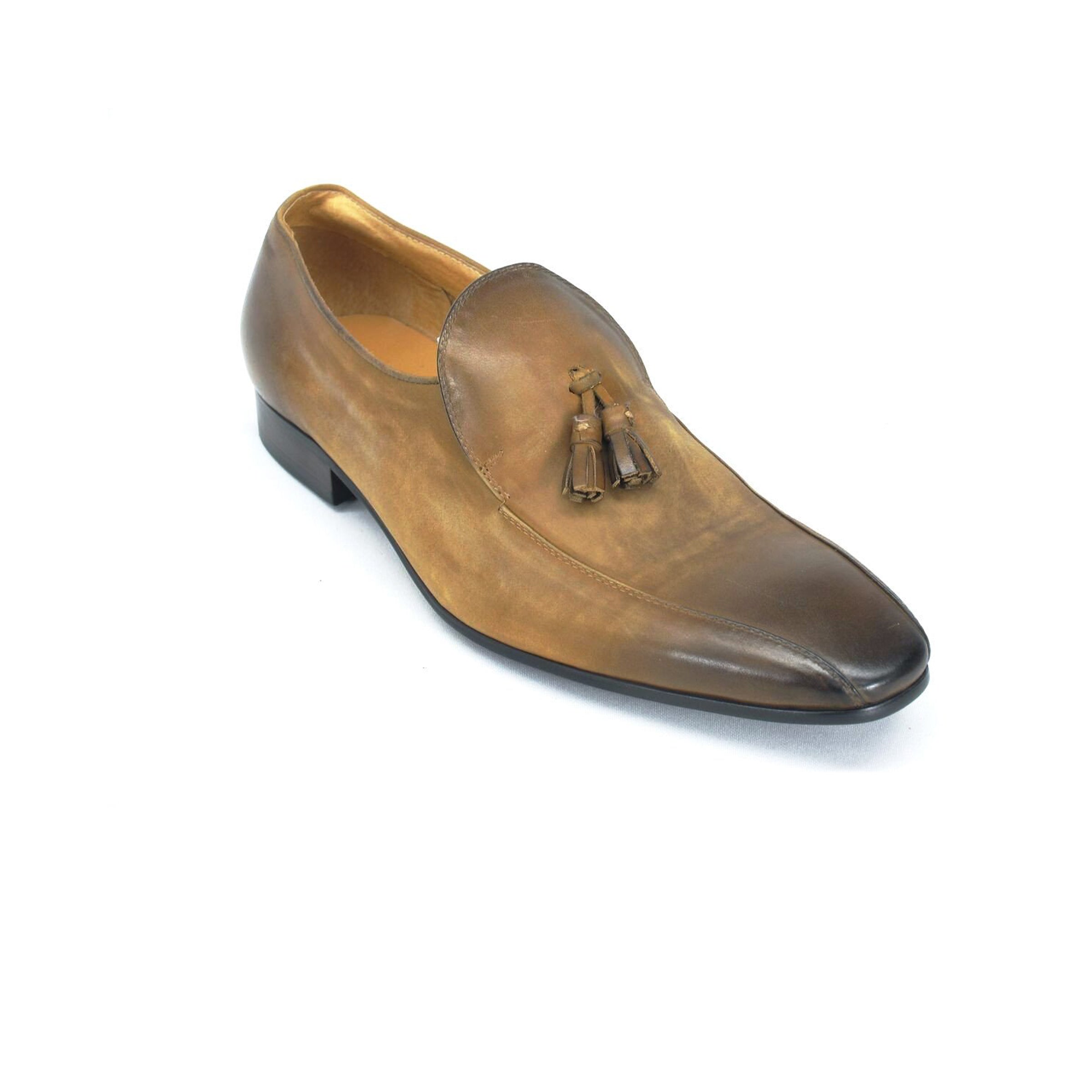 Mens Velvet Modern Loafer Dress Shoe in Burgundy - 8