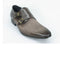 Mens Perforated Leather Double Monk Strap Dress Shoe in Brown