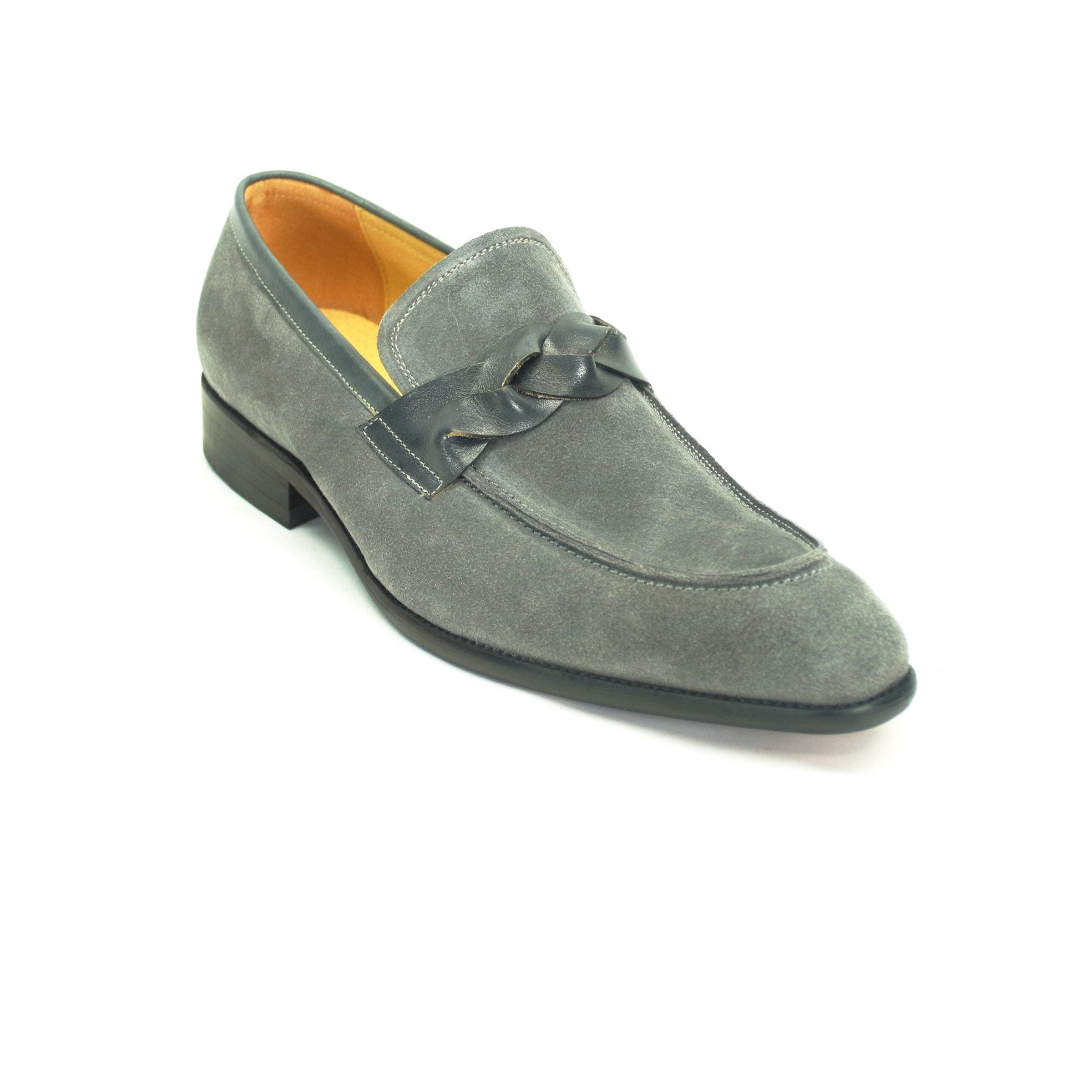 Mens Carrucci Suede Loafer Dress Shoe in Burgundy - 7