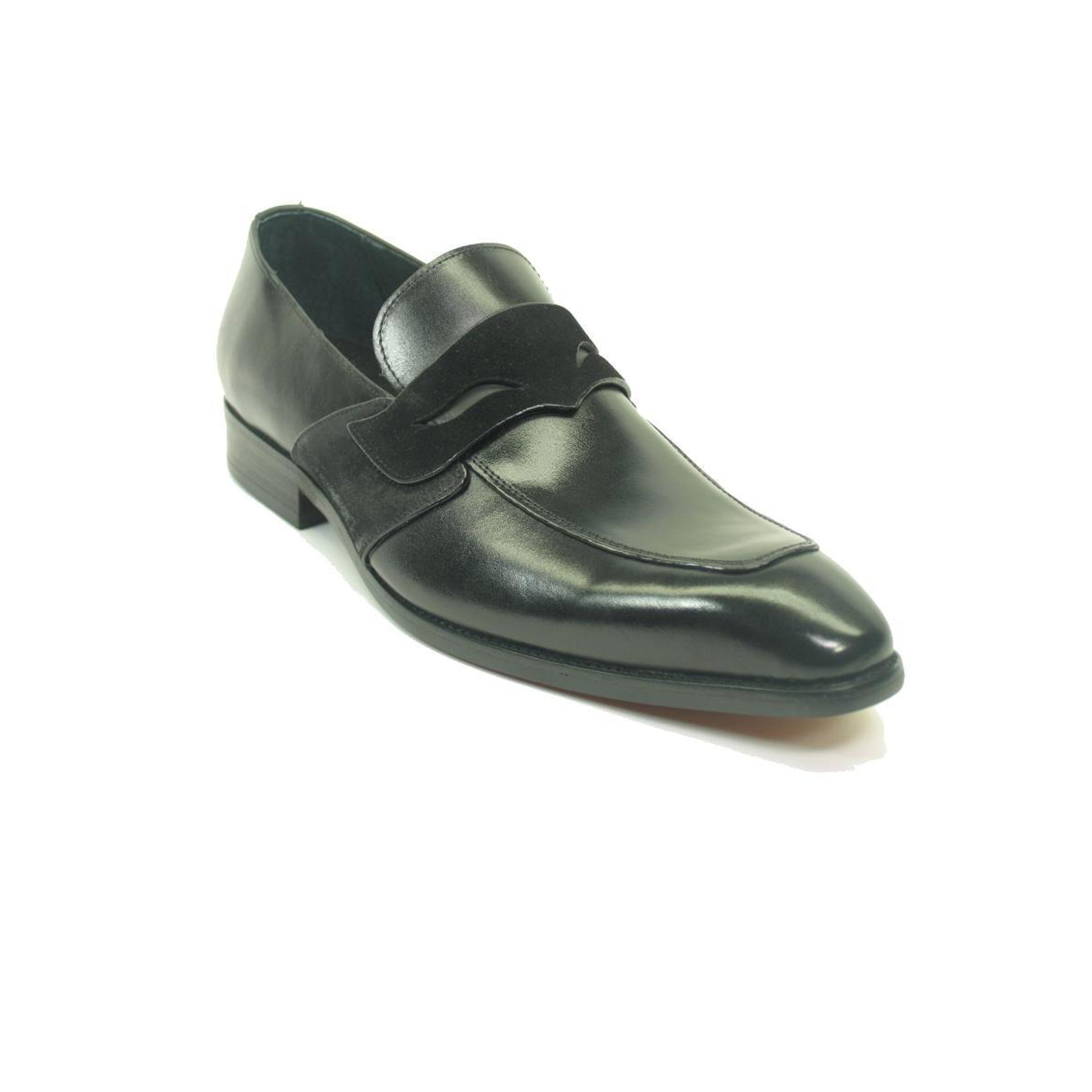 Mens Carrucci Modern Leather Double Penny Loafer Dress Sheo in Burgundy - 12