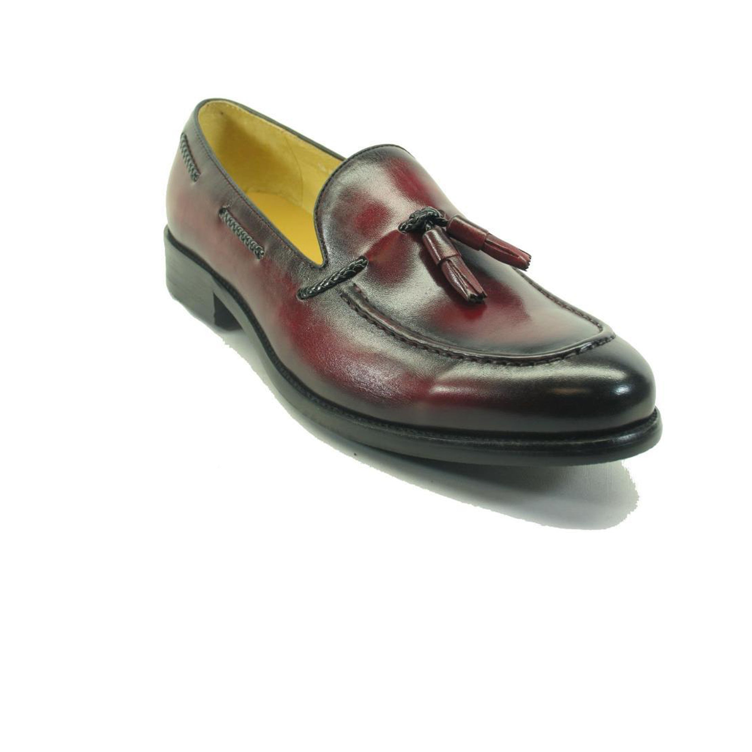 Mens Carrucci Timeless Leather Tassel Loafer in Cognac - 7.5