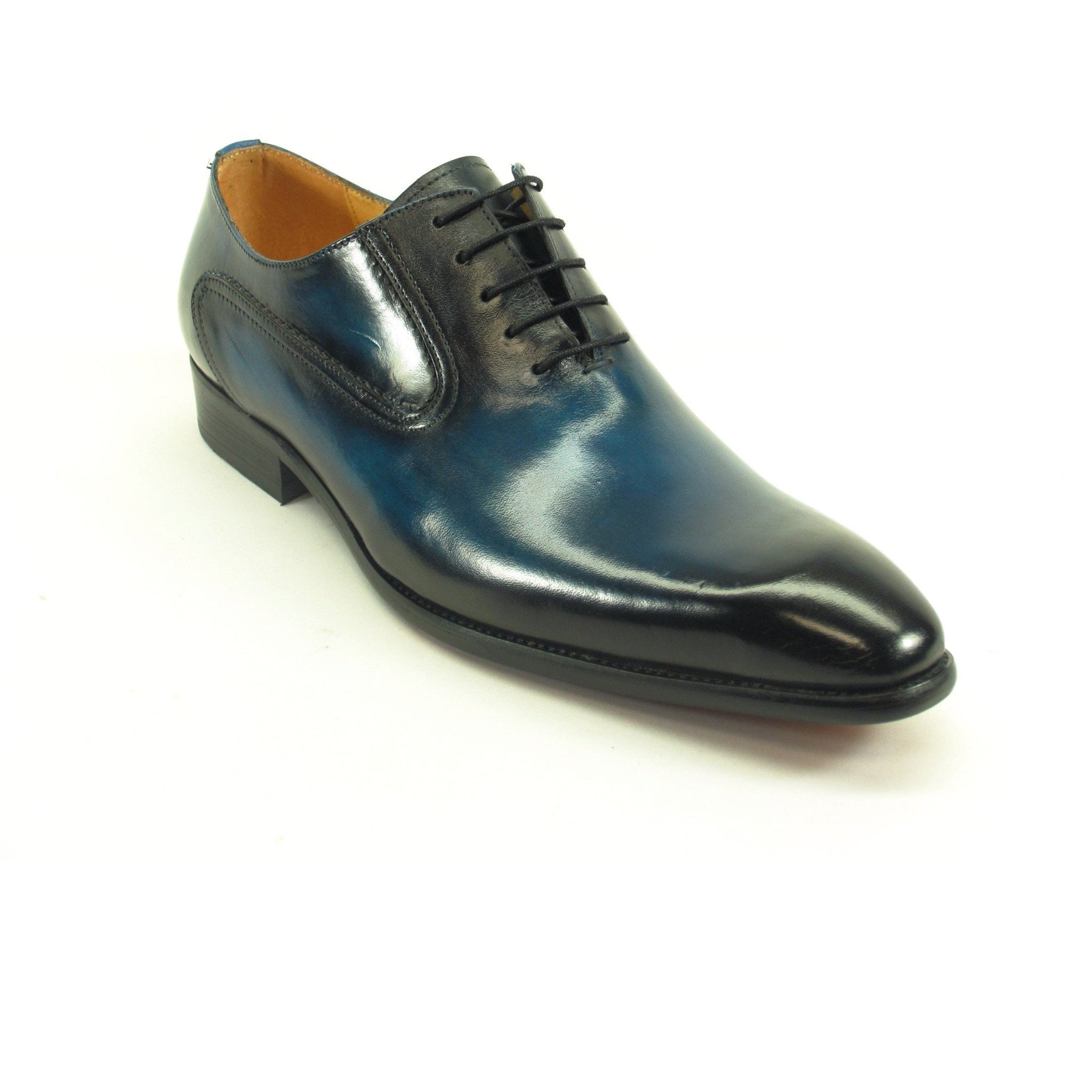 Mens Two Tone Hand Painted Leather Dress Shoe in Chestnut - 8.5