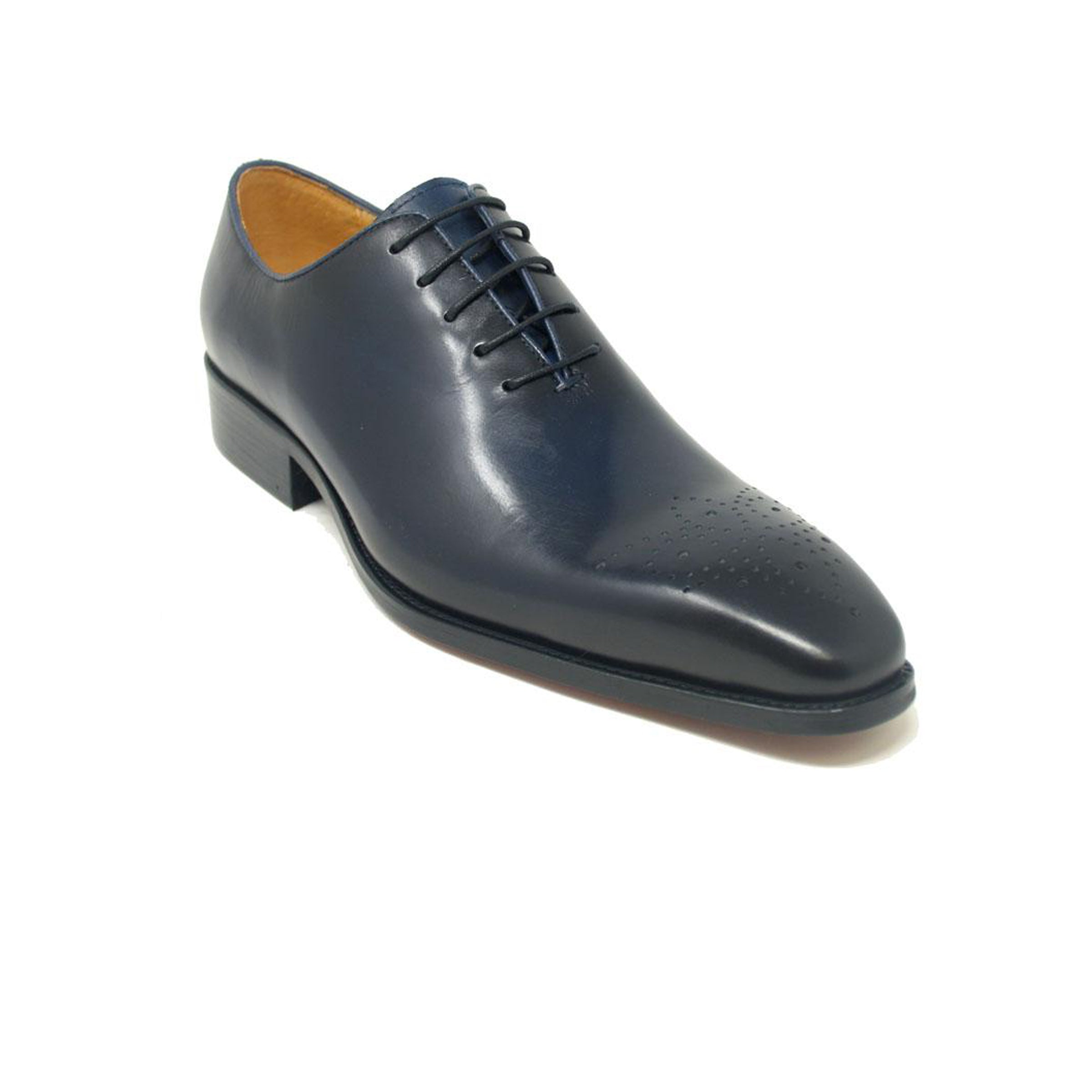 Mens Carrucci Plain Toe Medallion Dress Shoe in Chestnut - 7.5