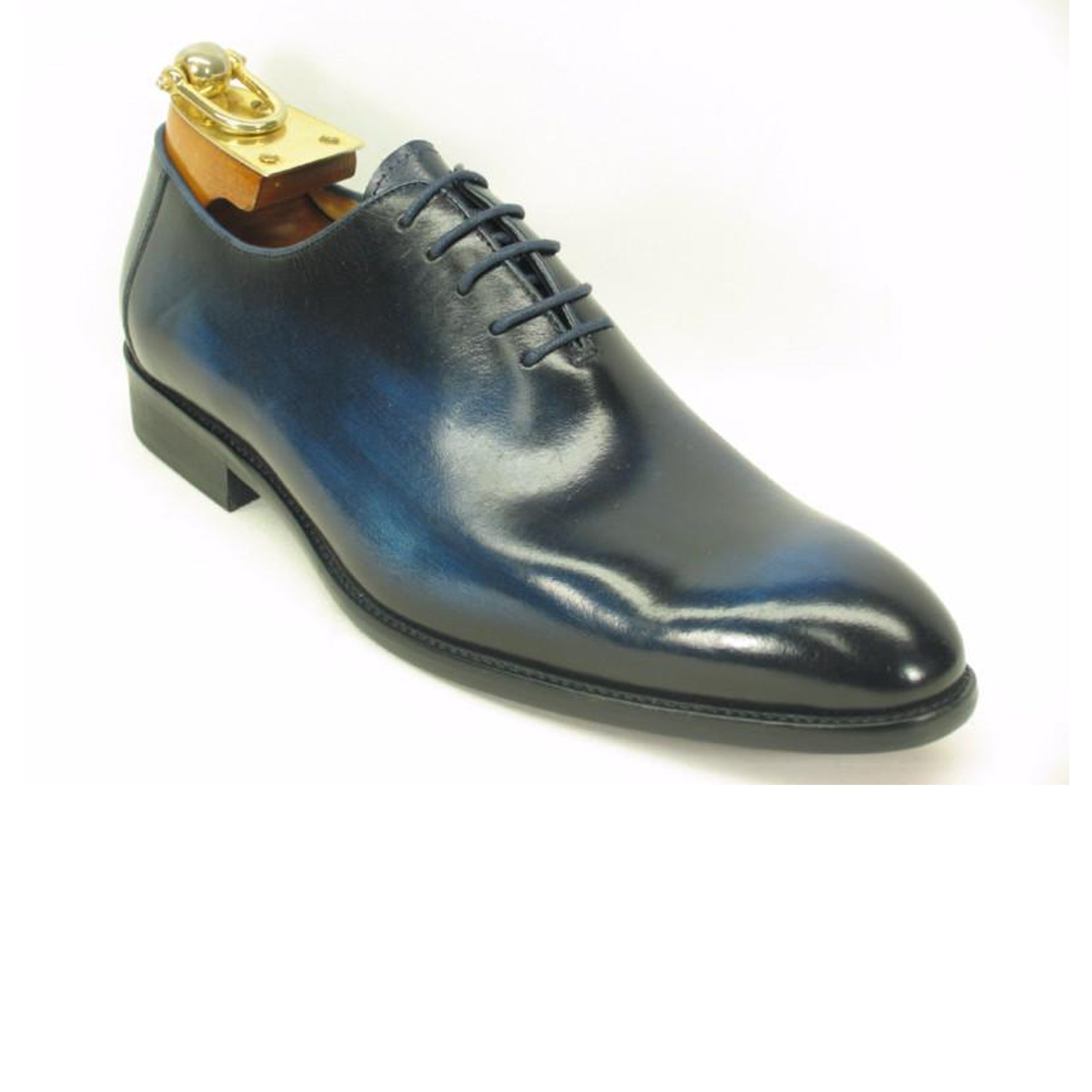 Mens Carrucci Hand Painted Oxford Lace Up Dress Shoe in Cobalt Blue - 7