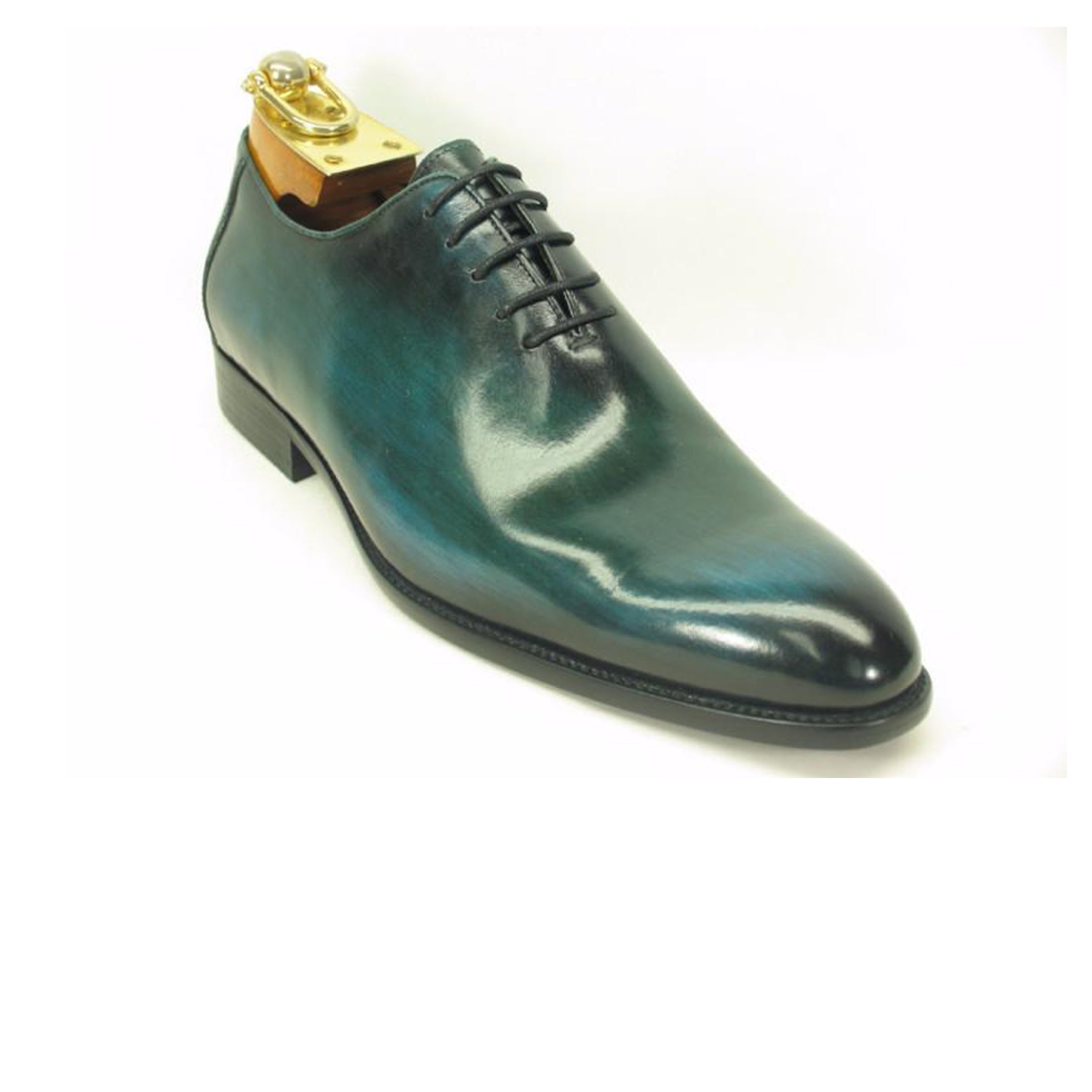 Mens Carrucci Hand Painted Oxford Lace Up Dress Shoe in Charcoal Grey - 7